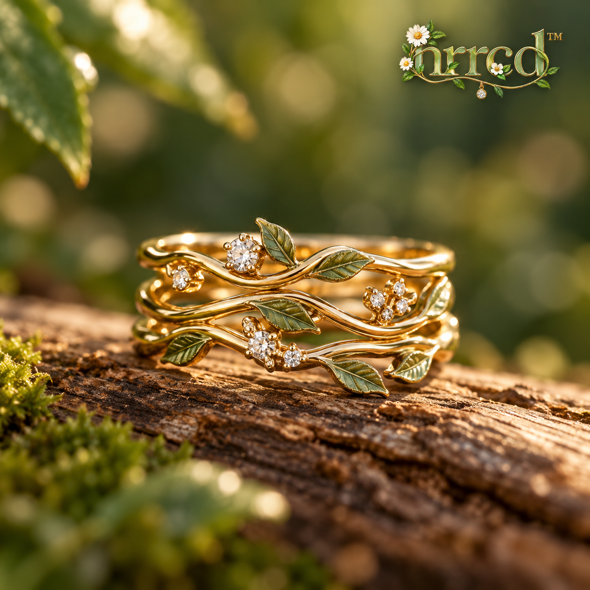 nrrcd™ Twining Forest Vine Stacking Ring Set — hero product view