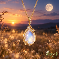 nrrcd™ Twilight Moonstone-Effect Drop Pendant Necklace — hero product view