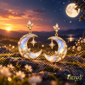 nrrcd™ Moonlit Crescent Opal-Effect Drop Earrings — hero product view