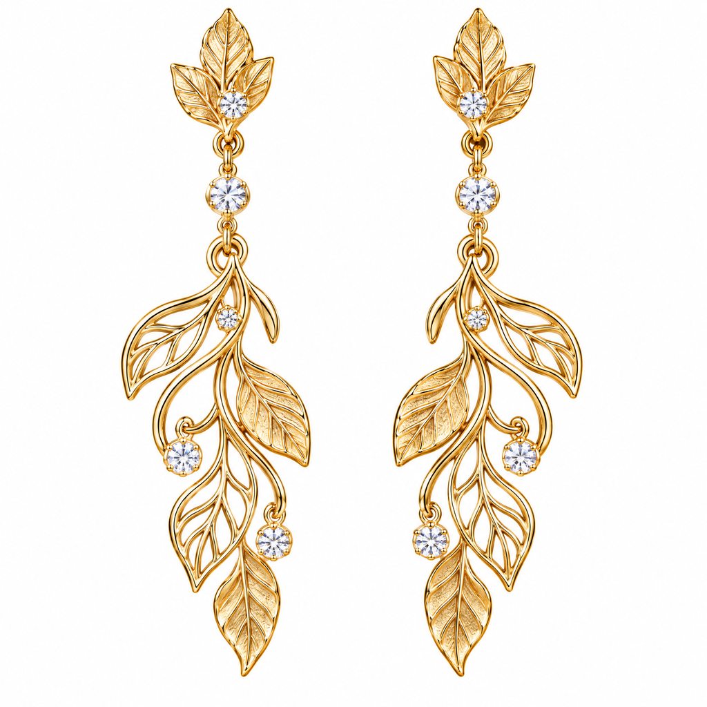 nrrcd™ Woodland Branch Leaf Drop Earrings — clean product view