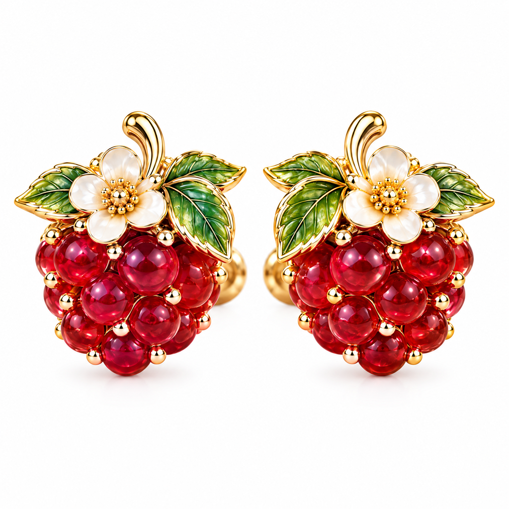 nrrcd™ Raspberry Garden Cluster Stud Earrings — clean product view