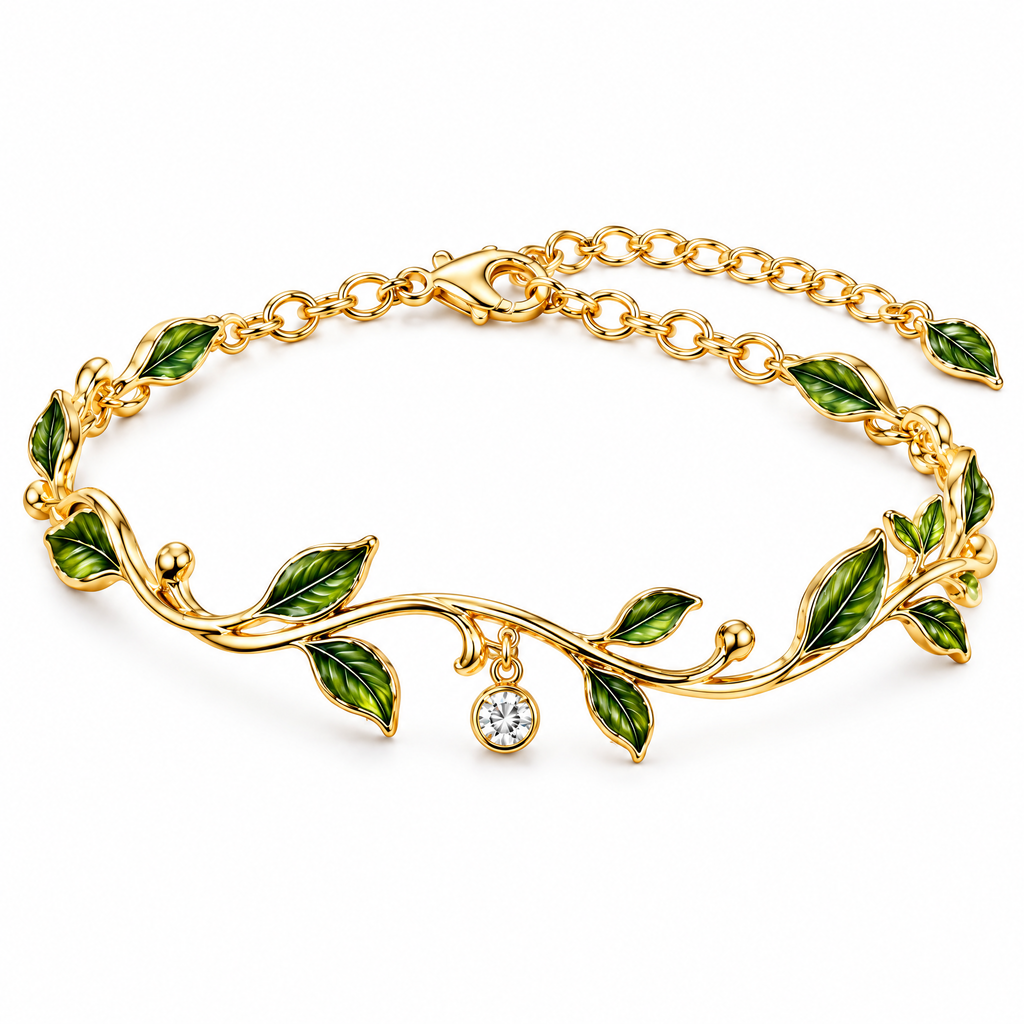 nrrcd™ Forest Vine Green Leaf Bracelet — clean product view