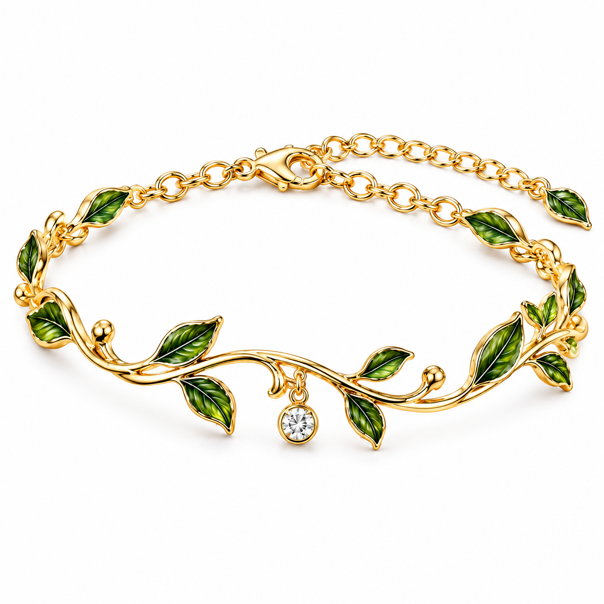 nrrcd™ Forest Vine Green Leaf Bracelet — clean product view