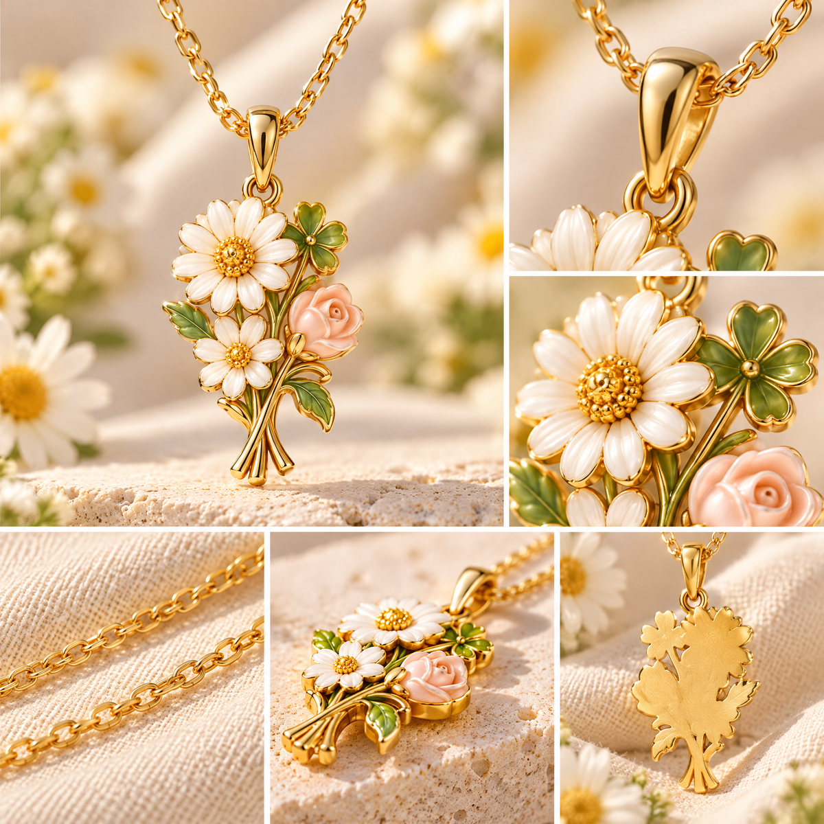 nrrcd™ Meadow Bouquet Floral Pendant Necklace — styled/lifestyle view