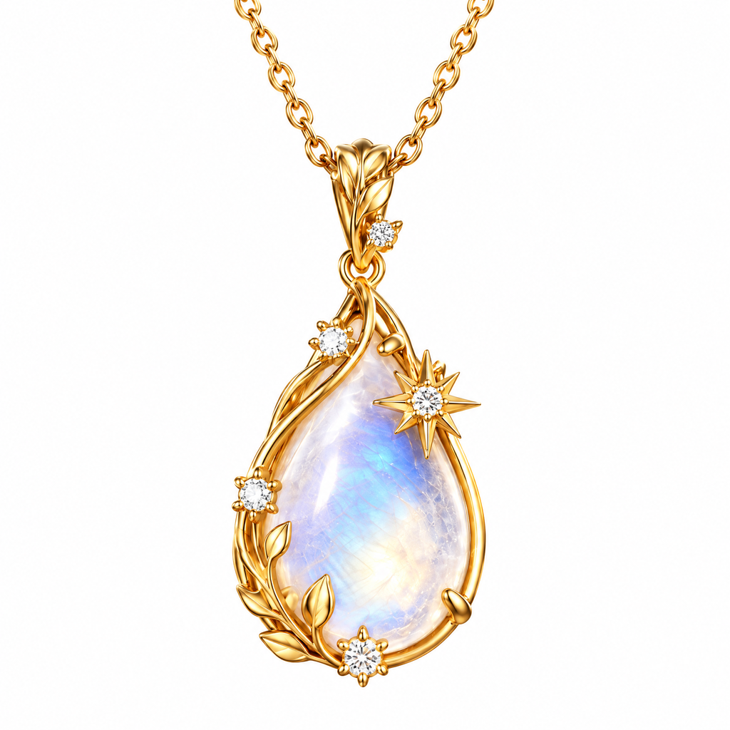 nrrcd™ Twilight Moonstone-Effect Drop Pendant Necklace — clean product view